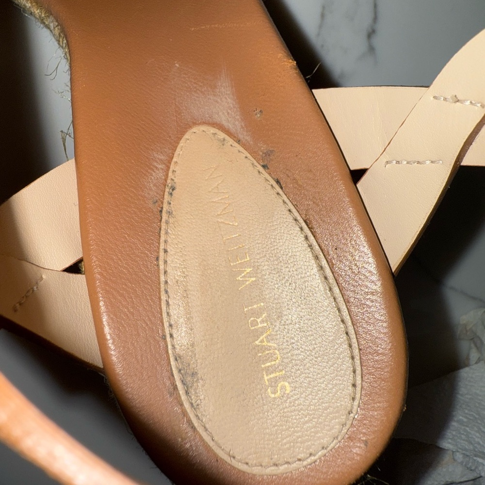 Like new Stuart Weitzman Brown Wedge Sandals - Picture 9 of 13